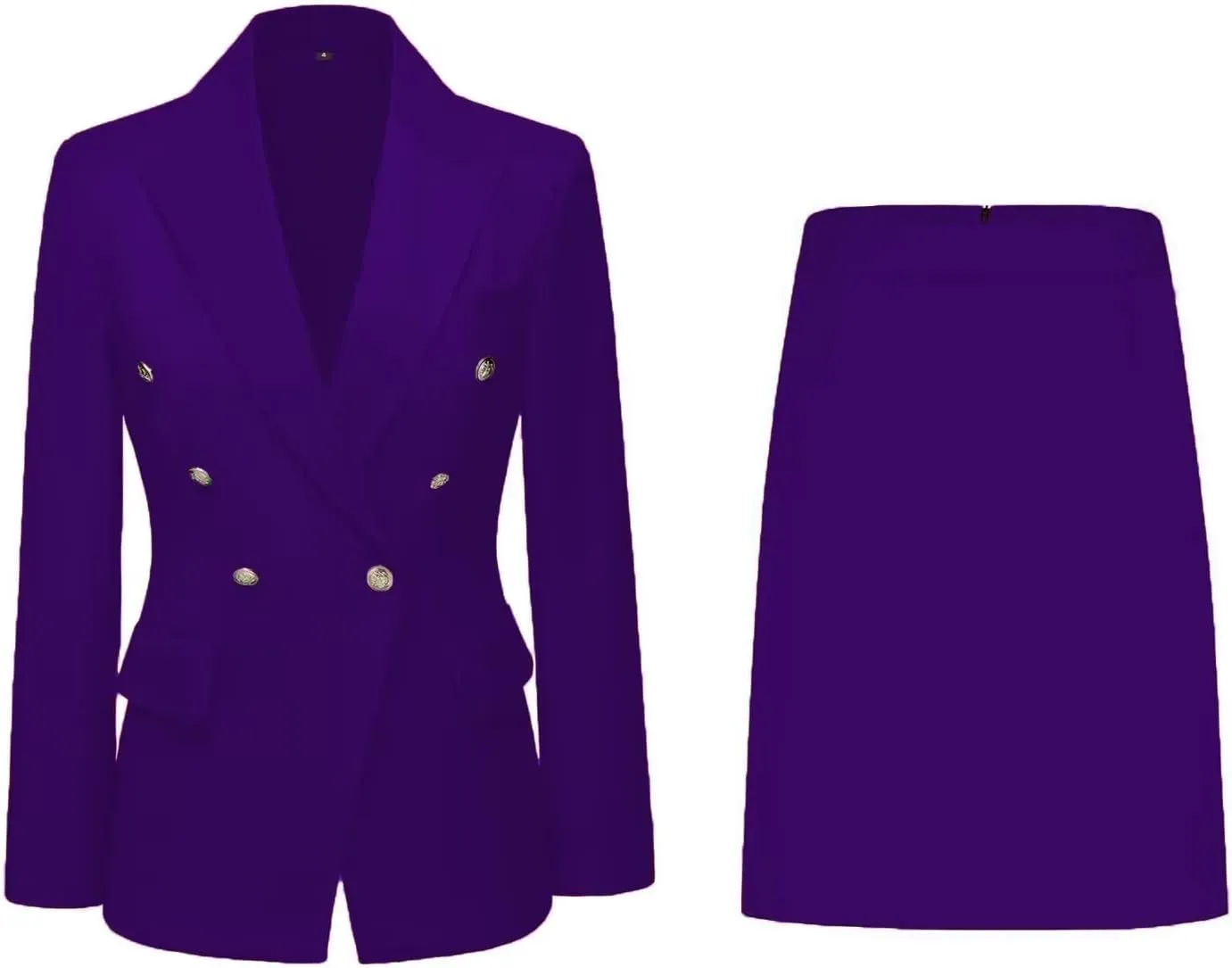 Women's 2 Piece Skirt Suit Set Business Office Lady Suits Blazer and Skirt
