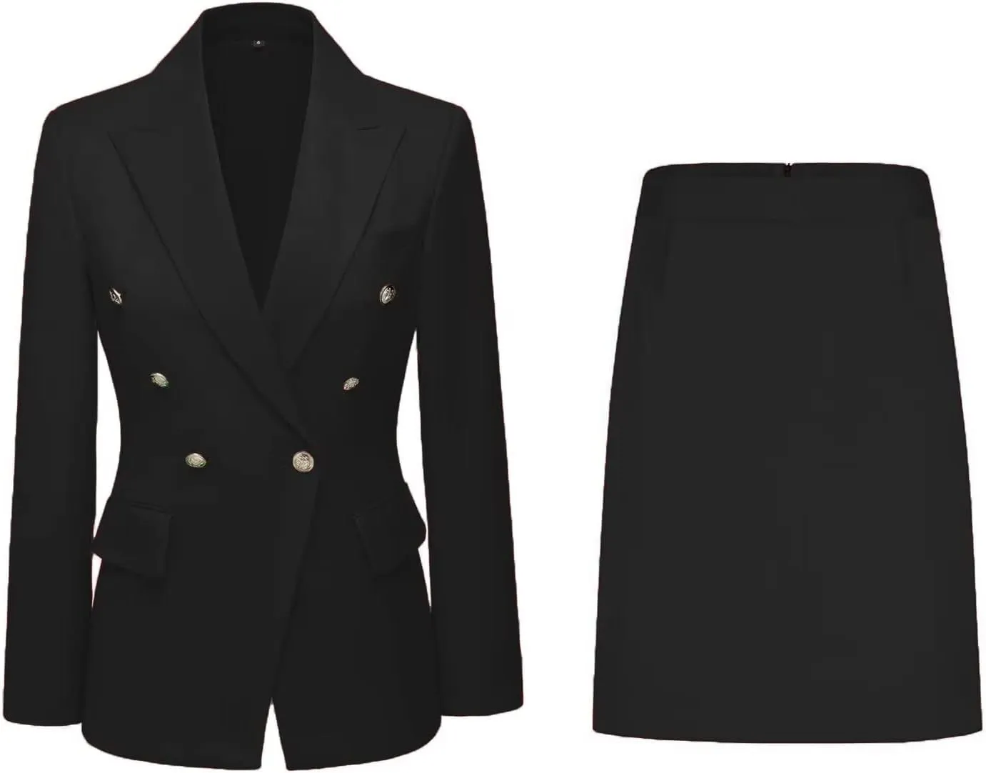 Women's 2 Piece Skirt Suit Set Business Office Lady Suits Blazer and Skirt