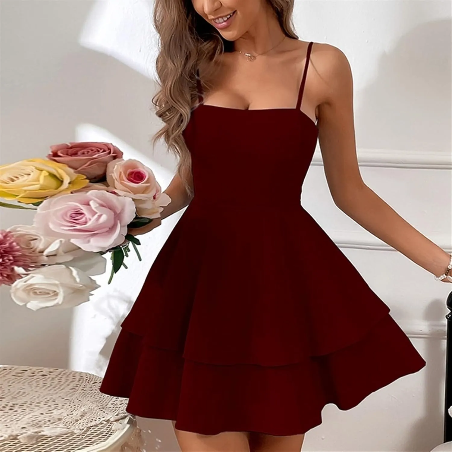 Women's Backless Bow Tie Short Dress Summer Models Sexy Halter Dresses Graduation Dress for Women