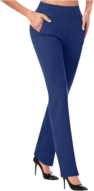 Womens High Waist Slim Fit Dress Pant 2024 Solid Wide-Leg Flare Trousers Fashion Dressy Loose Formal Work Pant