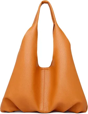Womens Hobo Bag Large Capacity Shoulder Bag Vegan Leather Handbag Casual Top Handle Bag for Work