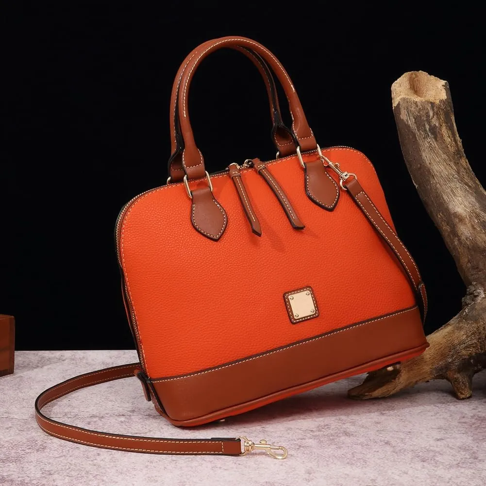 Womens Trendy Vegan Leather Handnag Purse Large Shell Tote Crossbody Bag Working Shoulder Bag Top Handle Satchels