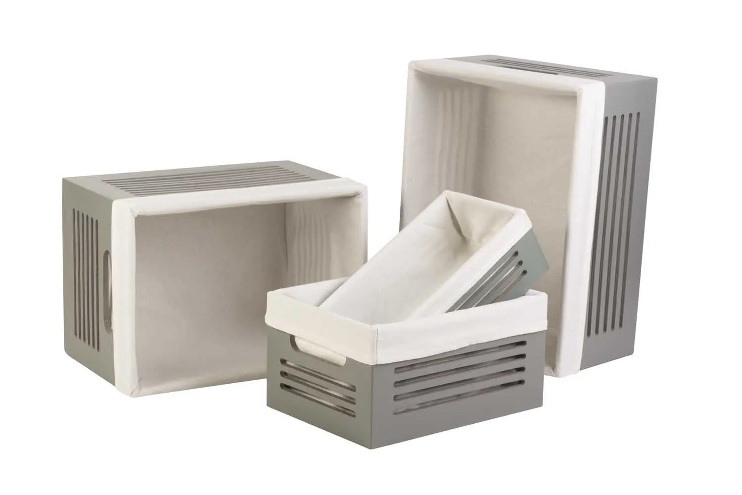 Wooden Gray Storage Bins - Extra Small  (Wholesale)