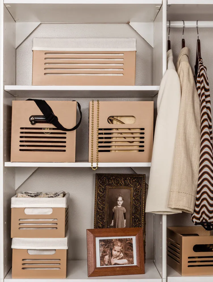 Wooden Tan Storage Bins - Small  (Wholesale)