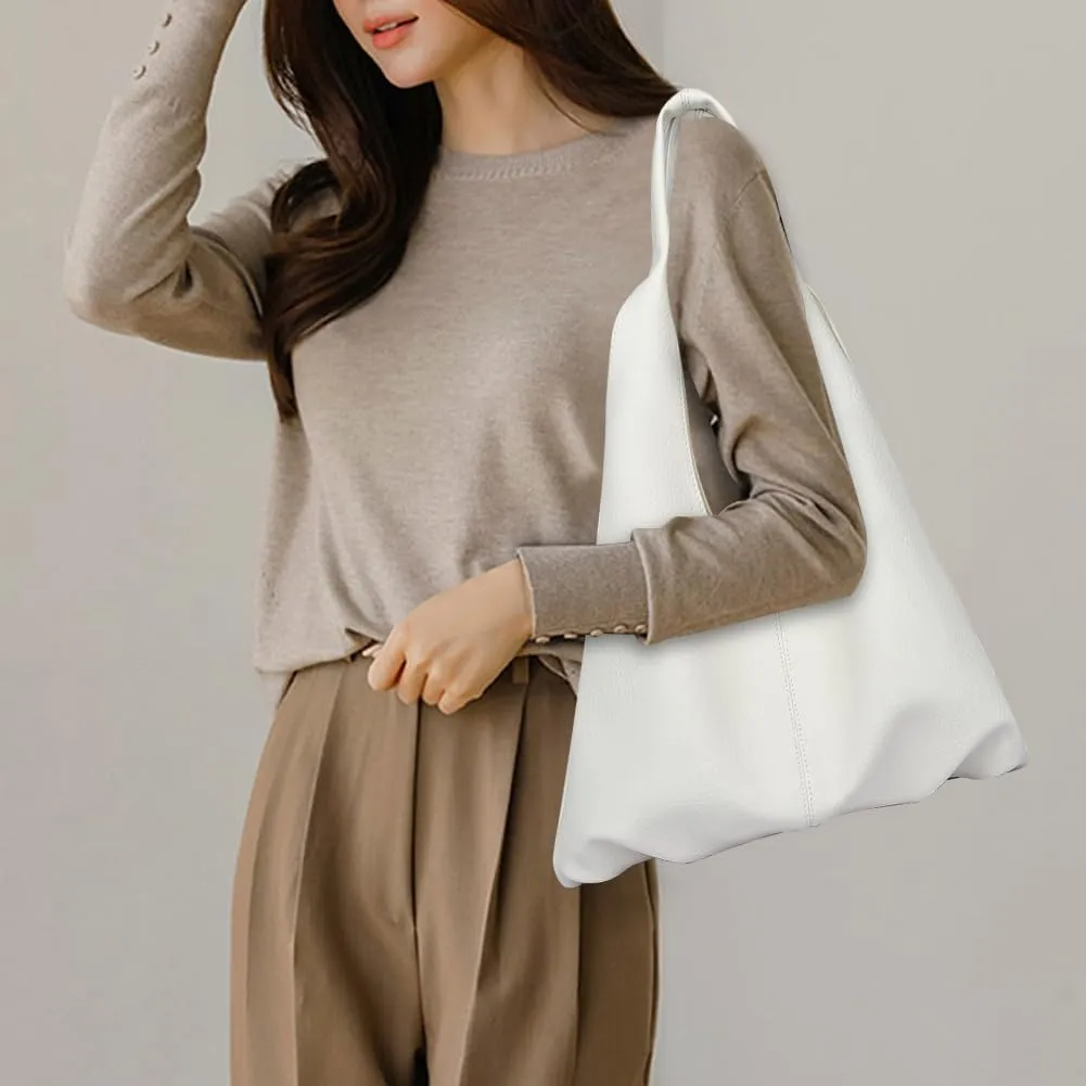Work Tote Bag Soft Leather Purses for Women's Shoulder Handbags Come with a Zipper Pouch Hobo Bags Vegan Purse